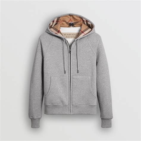 burberry london half zip sweater cotton|Burberry cotton zip front hoodie.